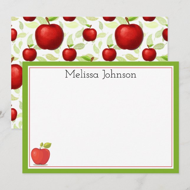 Tarjeta Pequeña La escuela Apple Cute Fun School personalizada (Anverso / Reverso)