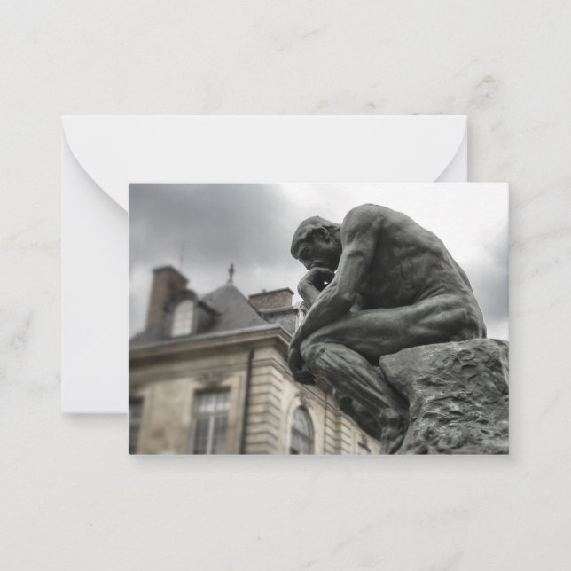 Tarjeta Pequeña La escultura de Rodin en París (Anverso)