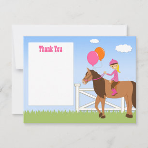 Tarjeta Pequeña La fiesta de cumpleaños del caballo le agradece