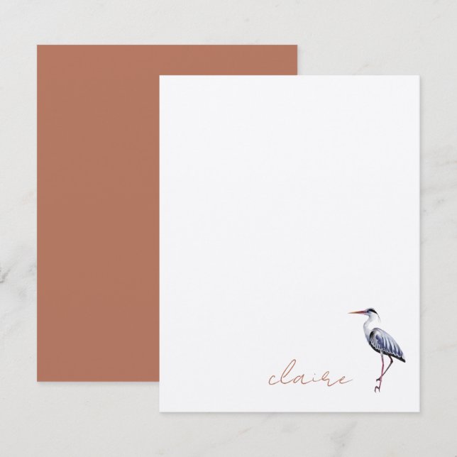 Tarjeta Pequeña La garza azul personalizada (Anverso / Reverso)