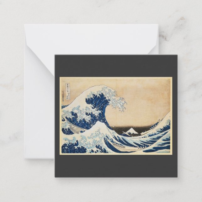 Tarjeta Pequeña La gran ola de Kanagawa por Hokusai (Anverso)