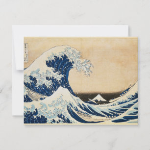 Tarjeta Pequeña La gran ola de Kanagawa por Hokusai