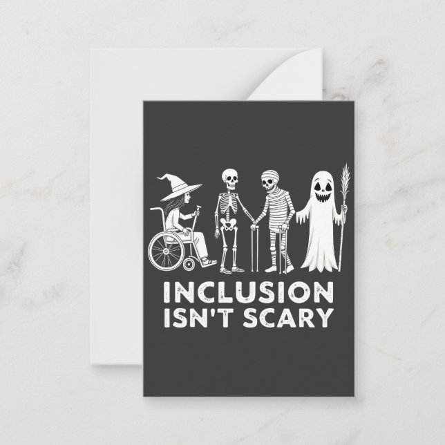 Tarjeta Pequeña La inclusión no da miedo Profesora Esqueleto Espel (Anverso)