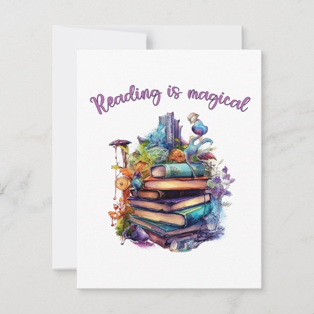 Tarjeta Pequeña La lectura es mágica (Anverso)
