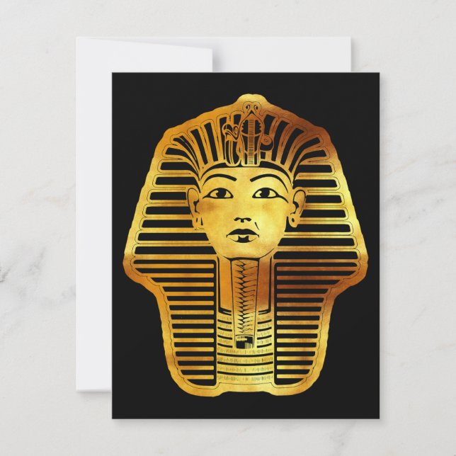 Tarjeta Pequeña La máscara egipcia de oro de Tutankhamun (Anverso)