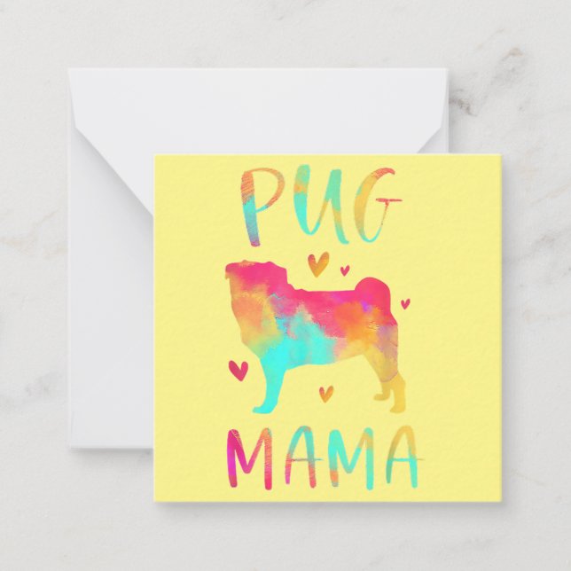 Tarjeta Pequeña La mejor mamá de Pug (Anverso)
