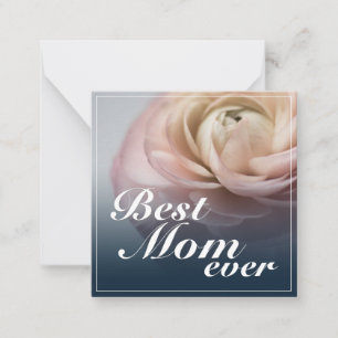 Tarjeta Pequeña La mejor mamá del mundo con rosa rosa grande