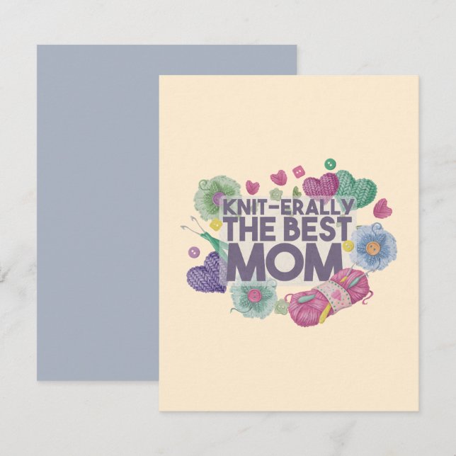 Tarjeta Pequeña La mejor mamá tejedora (Anverso / Reverso)