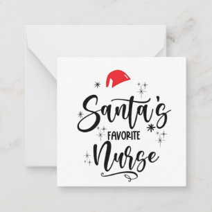 Tarjeta Pequeña La Navidad de la enfermera favorita de Santa