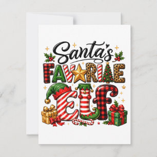 Tarjeta Pequeña La Navidad del Elfo Favorito de Santa