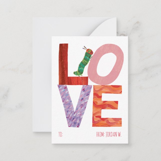 Tarjeta Pequeña La oruga muy hambrienta | AMOR (Anverso)