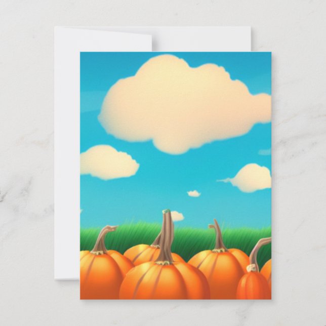 Tarjeta Pequeña La parcela de calabazas (Anverso)