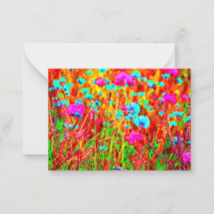 Tarjeta Pequeña La pradera salvaje en el arte pop de la flor
