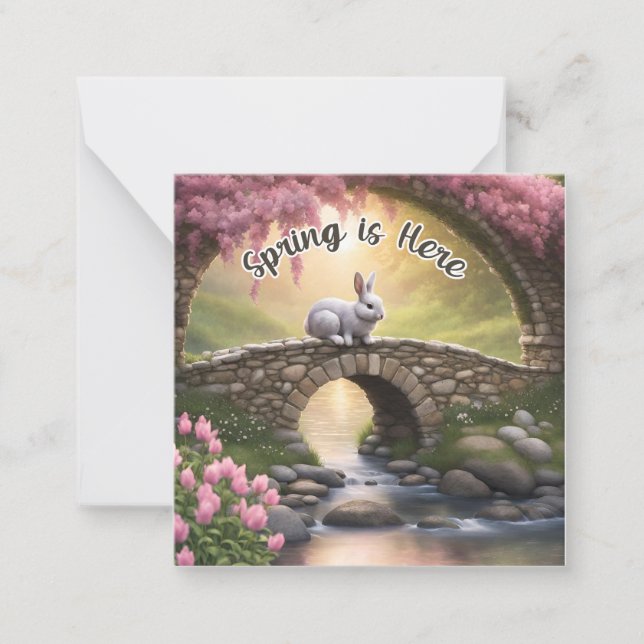 Tarjeta Pequeña La primavera está aquí (Anverso)