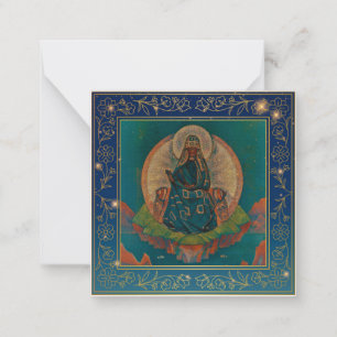 Tarjeta Pequeña La primera versión de la Madre del Mundo...