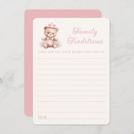 Tarjeta Pequeña La princesa rosa lleva las tradiciones de la famil