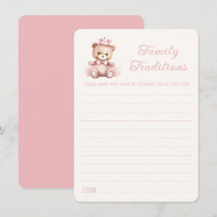Tarjeta Pequeña La princesa rosa lleva las tradiciones de la famil
