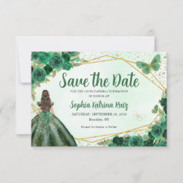 Tarjeta Pequeña La princesa verde del presupuesto Quinceañera salv