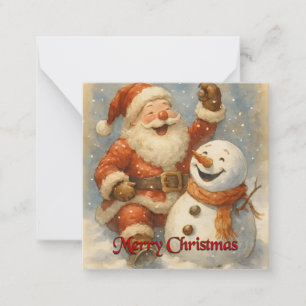 Tarjeta Pequeña La risa de Santa en el abrazo del invierno