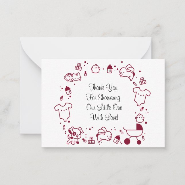 Tarjeta Pequeña La Ropa del Bebé (Anverso)