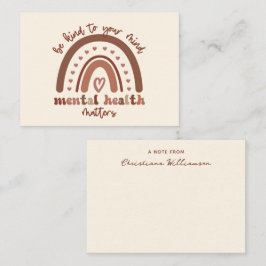 Tarjeta Pequeña La Salud Mental Del Boho Arcoiris Sea Amable Con S
