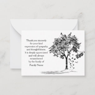 Tarjeta Pequeña La Sombra Del Árbol Después Del Funeral Gracias Ca