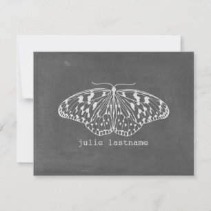 Tarjeta Pequeña La tiza inspiró la mariposa Notecards plano