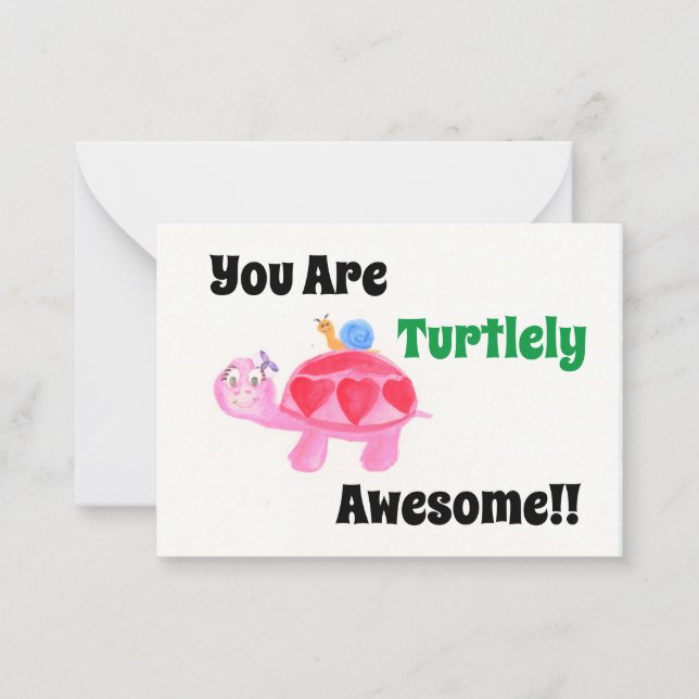 Tarjeta Pequeña La tortuga y el caracol alucinan a San Valentín (Anverso)