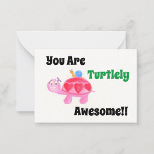 Tarjeta Pequeña La tortuga y el caracol alucinan a San Valentín