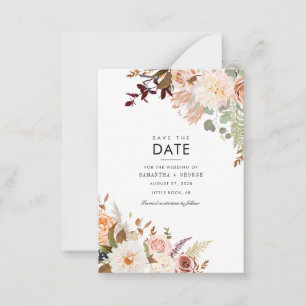 Tarjeta Pequeña La vegetación floral borgoñona Minimalista salva l