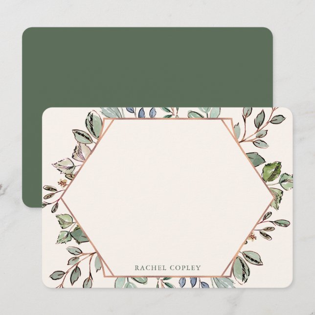 Tarjeta Pequeña La vegetación personalizada deja una elegante hist (Anverso / Reverso)