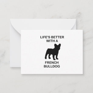 Tarjeta Pequeña la vida es mejor con un bulldog francés