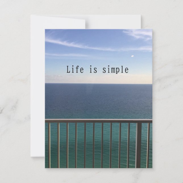 Tarjeta Pequeña La vida es simple (Anverso)