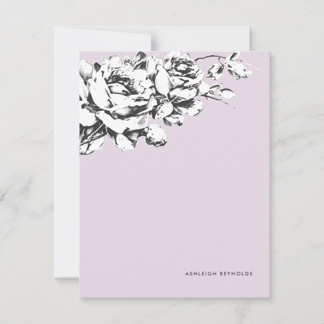 Tarjeta Pequeña La Vie en Rosa Floral Stationery - Purple (Anverso)