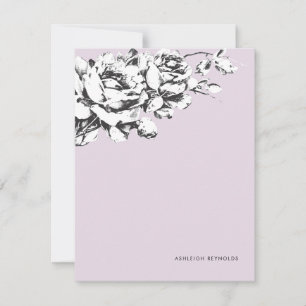 Tarjeta Pequeña La Vie en Rosa Floral Stationery - Purple