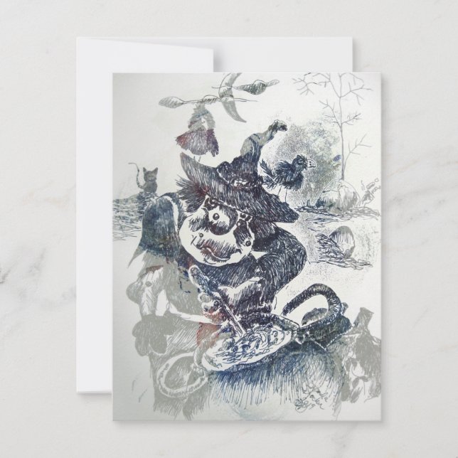 Tarjeta Pequeña La vieja bruja de la bruja preparaba algo para Hal (Anverso)