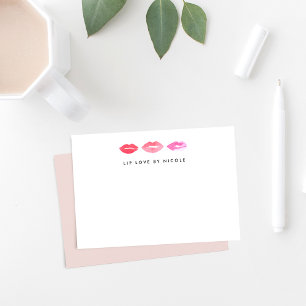Tarjeta Pequeña Labios de acuarela Notecnologías planas personal