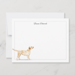 Tarjeta Pequeña Labrador amarillo recuperador frontera gris person