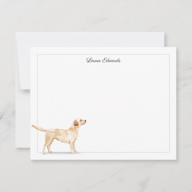 Tarjeta Pequeña Labrador amarillo recuperador frontera gris person (Anverso)