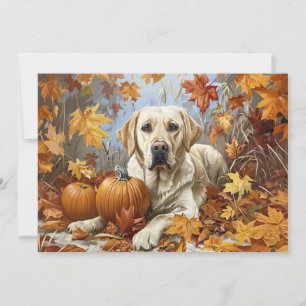 Tarjeta Pequeña Labrador Recuperador Nombre Personalizado Otoño