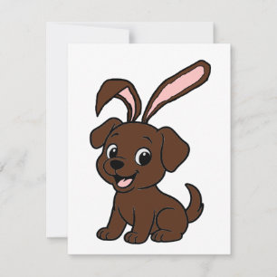 Tarjeta Pequeña Labrador Retriever Pascua de Resurrección Cartoon