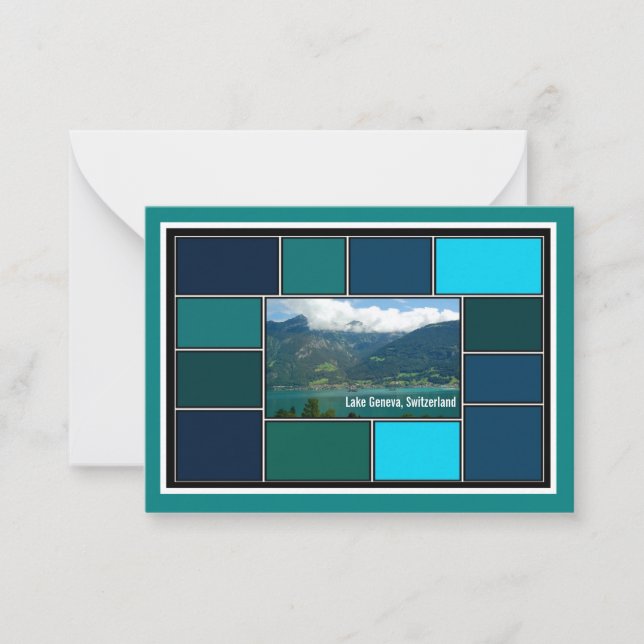 Tarjeta Pequeña Lago Ginebra, Suiza (Anverso)