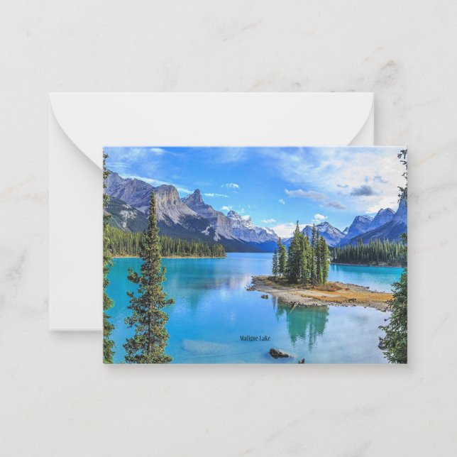 Tarjeta Pequeña Lago Malige, Alberta, Canadá (Anverso)