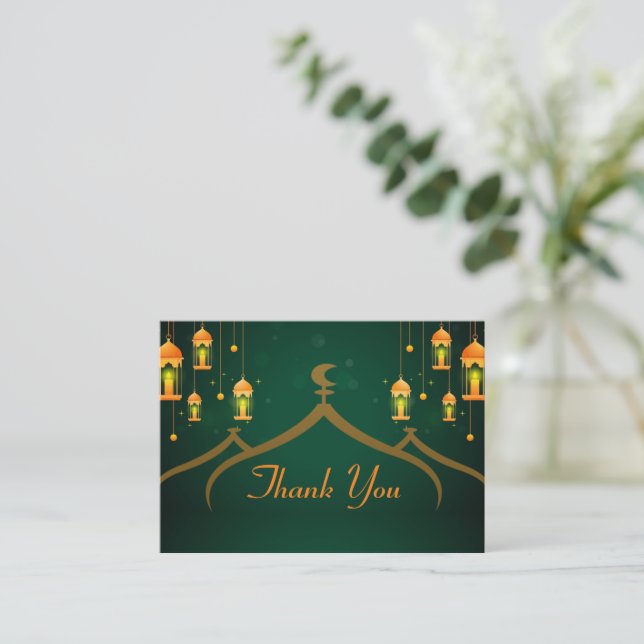 Tarjeta Pequeña Lámpara islámica de mezquita gracias (Anverso de pie)