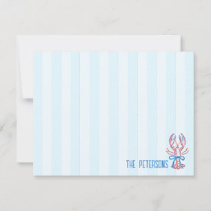 Tarjeta Pequeña Langosta Dibujada a Mano Costera Adorable