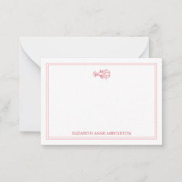 Tarjeta Pequeña Langostino Rojo y Blanco Personalizado Preppy Cost
