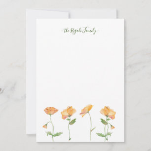 Tarjeta Pequeña Las amapolas anaranjadas de la acuarela