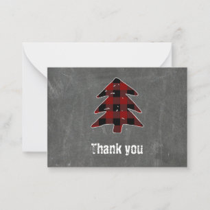 Tarjeta Pequeña Las Felices Navidad de la tela escocesa roja en