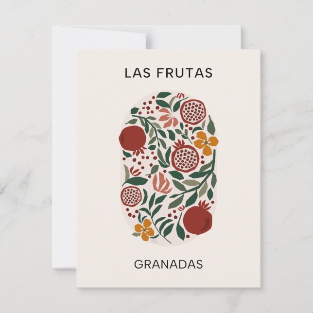 Tarjeta Pequeña Las Frutas: Granadas - Mercado Pomegranate (Anverso)