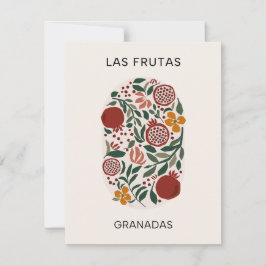 Tarjeta Pequeña Las Frutas: Granadas - Mercado Pomegranate